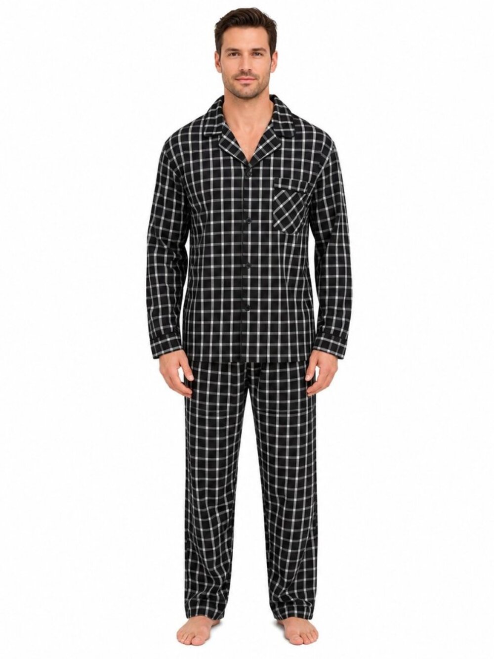 Hanes Men's Stretch Woven Pajama Set 2-Piece